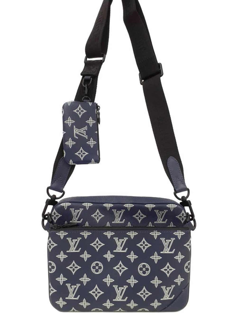 Louis Vuitton Monogram Shadow Black Trio Messenger Shoulder Bag